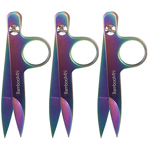 JubileeYarn Professional Multi-Purpose Titanium Precision Trimmer - Rainbow - 3 Pairs - color: Titanium - Rainbow, size: 3 Pairs