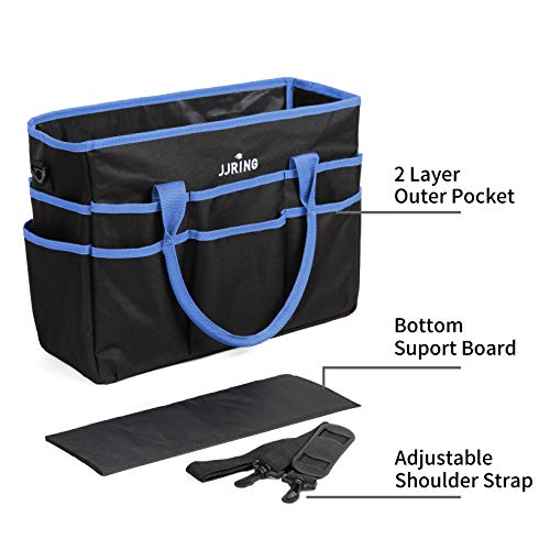 JJRING Large 600D Nylon Artist Organizer Tote Bag With 16 Pockets, Blue - color: Blue, size: Large
