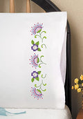 Design Works Crafts Jacobean Stamped for Embroidery Pillowcases, Queen