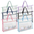 DOPENSPI 6 Pcs Project Bag for Quilting, 17.7×13.4 Inch Large Capacity Thick Clear Mesh Pouches Sewing Bags with Zipper Handles for Tote Bag File Carrying Storage Charts and Material