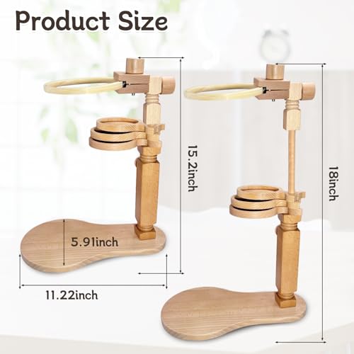Biaungdo Adjustable Rotated Embroidery Hoop Stand with 5 Pack 5 Sizes