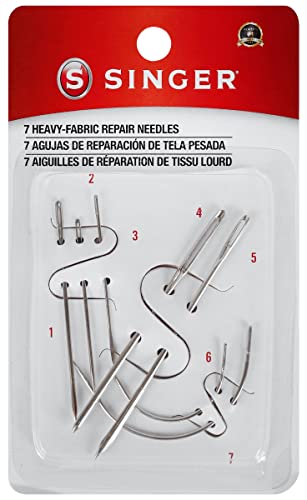 SINGER 01025 Heavy Duty Household Hand Needles, 1 Canvas, 1 Carpet, 1 Leather, 1 Sacks, 1 Sail, 2 Upholstery - style: Single