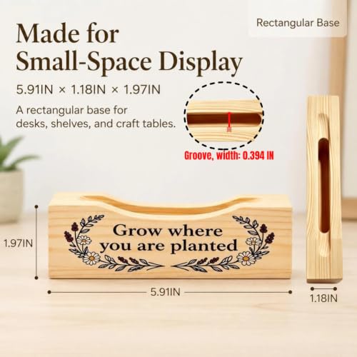 3Pack Embroidery Hoop Display Stand - 2-Tier Groove Wooden Base Fits 4-10 Inch Embroidery Hoops,Rectangle Embroidery Hoop Stand Base for Desktop Showcasing Finished Works & Organizing Projects Decor