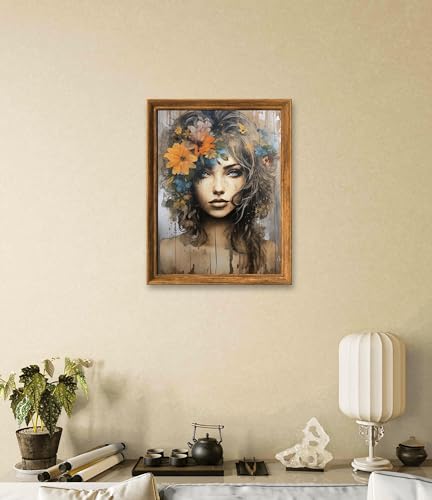 Leczany Cross Stitch Stamped Kits Patterns Craft Kit Needlepoint Full Range of Embroidery Starter Kits Beginners for DIY 11CT 3 Strands | Beauty and Flower 13×17.3 inches - color: 11CT Stamped kits,Beauty and Flower 13×17.3 inches