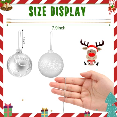 JUNEBRUSHS 600PCS Christmas Ornament Hooks, Ornament Hangers with Snap - color: Silver