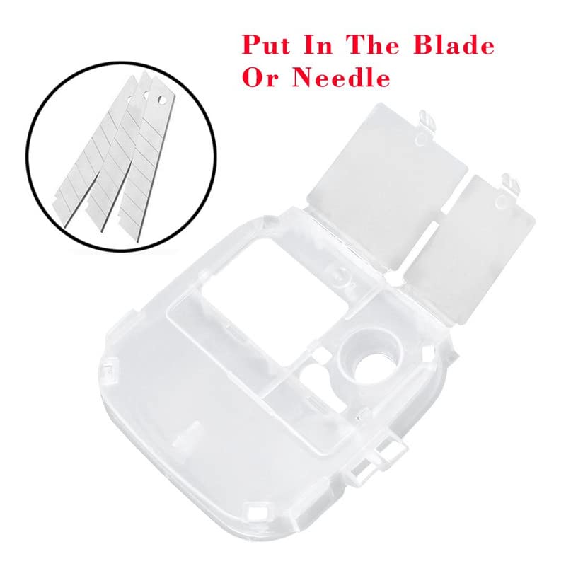 2 Pack Sharps Container Blade Disposal Containers Tattoo Syringe Needle Trash Can Case Barber Razor Storage Dispenser Biohazard Infectious Waste Case for Home Professional Use (2PCS) - color: 2PCS