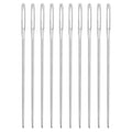 uxcell 60 Pcs Large Eye Sewing Needles, 1.81 Inch 1.05mm High Carbon Iron Embroidery Thread Needle Sewing Blunt Needle Knitting Needles for Hand Sewing Art Crafts, Silver - size: 46mm, 1.05mm