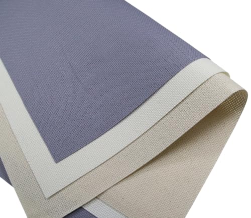 KCS 3 pc of 15" x 18"(38cmx45cm) 14 Count Cross Stitch Cotton Aida Cloth Needlework Rolled Fabric Box,14CT,Antique White+Oatmeal+Light Steel Grey - color: Antique White+oatmeal+light Steel Grey, size: 14CT
