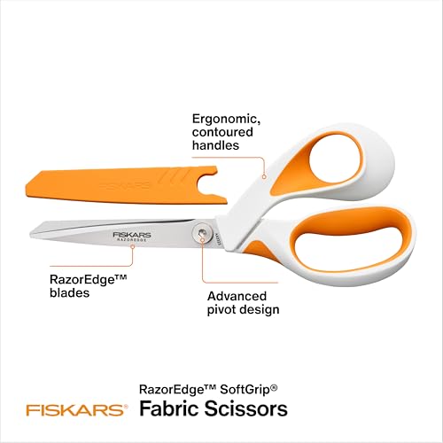 Fiskars 8" RazorEdge Fabric Scissors, Heavy Duty & Sharp Fabric Shears - style: RazorEdge 8"