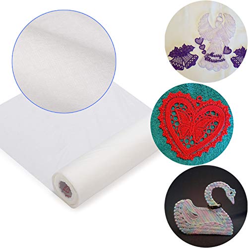 Wash Away Embroidery Stabilizer 10" x 5 Yards - for FSL, Lace Embroidery - size: 10"x5Y Roll 1.4OZ