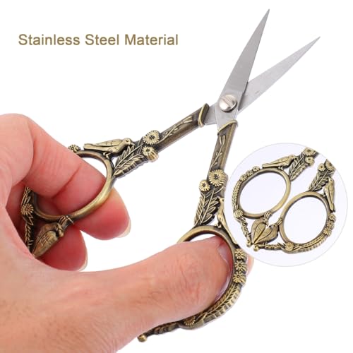 Lurrose Vintage Sewing Scissors Flower Bird Thread Cutter Yarn Shears for Embroidery Craft Art Work Everyday Use