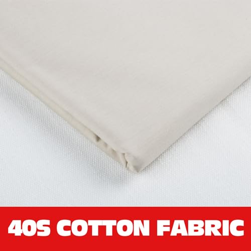 100% Beige Cotton Fabric for Sewing by 1 Yard, 59”Width Quilting Fabric Medium Weight 5.8 oz, Muslin Fabric by The Yard, Embroidery Cloth - color: Beige, size: 1yard