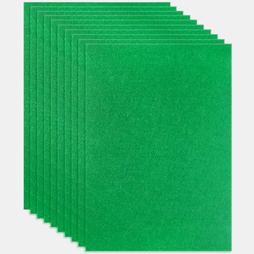 10 Green Felt Fabric Sheets,7.87 x 11.8 inch (20 x 30cm) A4 Stiff Felt Squares 1 mm Thick, Great for DIY Craft, Sewing Projects, Nonwoven Patchwork, Decoration - color: Green