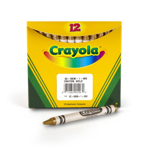 Crayola Crayons, Gold, Single Color Crayon Refill, 12 Count Bulk Crayons, School Supplies - color: Gold