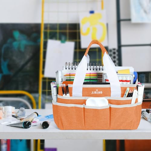 JJRING Craft Organizer Tote Bag Art Storage Caddy Orange - color: Orange, size: Small