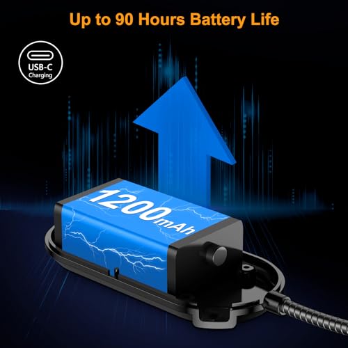Gritin Rechargeable Book Light for Reading in Bed with 19 LED - color: Black