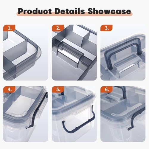 2-Tier Medicine Organizer - Plastic Portable Storage Box with Handle Blue - color: Blue