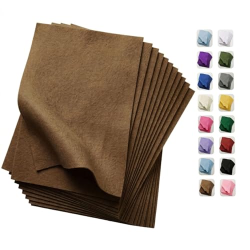Soft Brown Felt Fabric Sheets for Crafts 8 x 12 Inch 20 Pcs 1.6mm Thick - color: Brown