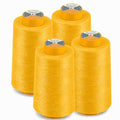 AK Trading 4-Pack Gold All Purpose Sewing Thread Cones (6000 Yards Each) of High Tensile Polyester Thread Spools for Sewing, Quilting, Serger Machines, Overlock, Merrow & Hand Embroidery. - color: GOLD