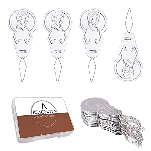 BEADNOVA Embroidery Needle Threader Tool 50pcs Aluminum Sewing Machine Needle Threader for Hand Sewing Cross Stitch Craft Knitting Quilting (50pcs) - color: 50pcs