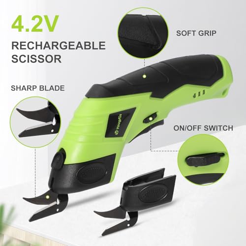 4.2V Cordless Electric Fabric Scissors, Case & 2 Blades - style: With 2 Blades