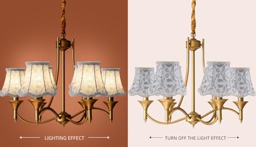Fuloon Small Clip on Chandelier Lamp Shades, 6 Pack, Branch Bird - color: Branch Bird, size: 6 Pack