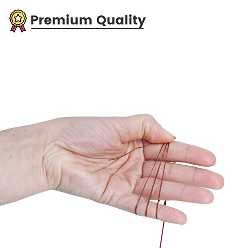 Waxed Thread, Strong Thread for Leather, Upholstery, Shoe, Bag, incl. Needle (Colour: Brown) - color: Brown