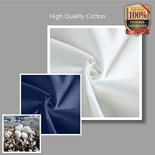 TOPDesign 1-Pack Super Strong Large 12oz Cotton Canvas Tote Bag, Reusable Grocery Shopping Cloth Bag, Fashionable Two-Tone Totes for Crafts, DIY Your Creative Designs - color: Blue/White