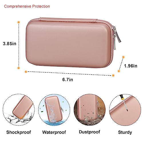 Elonbo Diabetic Supplies Travel Case for Glucose Meter Diabetes Testing Kit - color: Rose Gold
