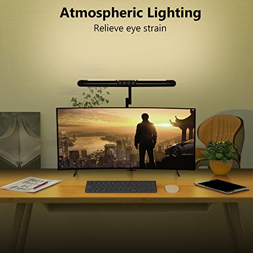 Micomlan Desk Lamp with Clamp, Architect Led Desk Lamp for Home Office with Remote Control, 24W Ultra Bright Auto Dimming Computer Light Adjustable Table Light for Working Workbench (Remote) - color: Dark Black