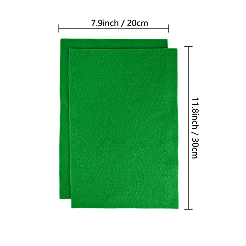 Jtnohx Color Felt Fabric Soft Felt Sheets for Crafts Green 20Pcs 8"x12" - color: Green