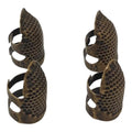 4 Pcs Sewing Thimble Finger Protector, Adjustable Metal Thimbles for Hand Sewing Finger Protector, Quilting Craft Accessories for Knitting Needlework DIY Tools, Bronze(2 Sizes, S/M)