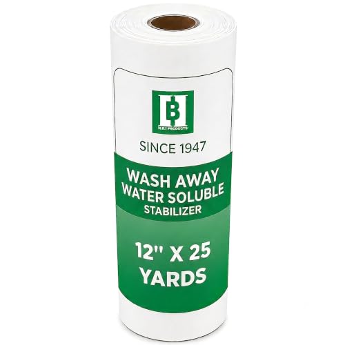HBI Wash Away Water Soluble Embroidery Stabilizer Roll, 12 in x 25 yd - size: 12" x 25 Yds