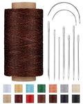 218 Yards Waxed Leather Thread, Upholstery Thread Heavy Duty, Sewing Kit - color: Dark Coffee