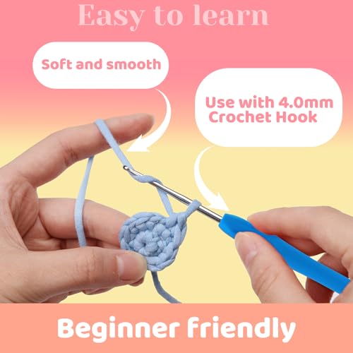 24 * 50g/1.76oz Crochet Yarn, 24 * 87yds Beginner Crochet Yarn - color: 24 colors