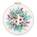 IUHUI Embroidery Kit for Beginners Adults - 26 Floral Letters Easy Patterns, DIY Hand Stitching Embroidery Set with Hoop (Flower and Grass Letter I) - color: Flower and Grass Letter I