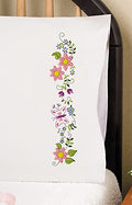 Spring Floral Stamped for Embroidery Pillowcases - Set of 2