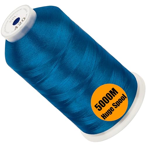 New brothread 5000M Huge Spool Embroidery Machine Thread -Electric Blue - color: Electric Blue-420
