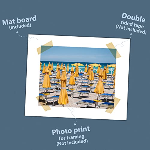 Golden State Art 5x7 White Uncut Picture Mats Matboards, Pack of 10 - size: 5x7
