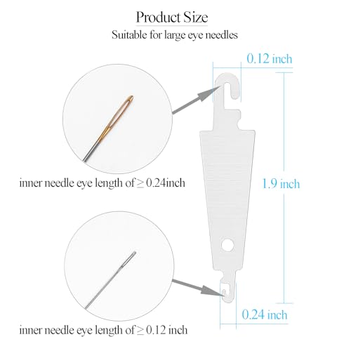 Wettin 36PCS Stainless Steel Needle Threaders - Premium DIY Needle Threader Hand Machine Sewing- Embroidery Cross Stitch Needle-Threading Tools for Large Eye Needles Sewing Crafting with Clear Box