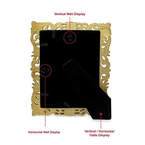 Laura Ashley 5x7 Gold Vintage Inspired Resin Scroll Design Picture Frame - color: Gold, size: 5x7