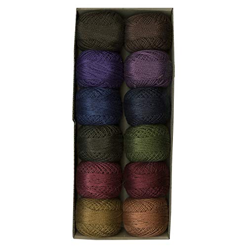 Valdani Pearl Cotton Sz 12 | Dark by Bigsby Designs | 12 Balls 109 Yds - color: Dark by Bigsby Designs S12, size: 12