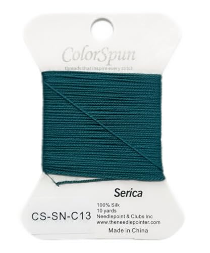 3-Strand Silk Needlepoint Thread, 10 Yard Smooth & Lustrous Silk Thread for Needlepoint, Hand Embroidery, Sewing & DIY Needlework to Family and Friends(Teal Blue) - color: Teal blue