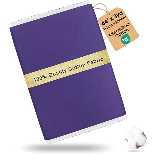 Craftido-19 Options-100% Cotton Fabric by The Yard in Solid Color 44”Wide by 3yd (9 ft) -Medium Weight 5.2 oz-Soft Cotton for Quilting, Sewing, Crafts, Binding, Backing and Lining - Gentian Violet - color: Gentian Violet