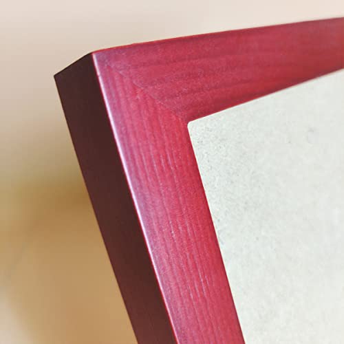 3x3 Picture Frame Solid Wood,Red. Table Top or Wall Mount Photo Frames with Plastic Glass for 3x3 Inches Pictures, Modern Home Office Decor - color: Red, size: 3x3