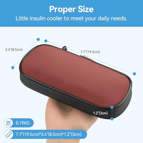 Gelozid Insulin Cooler Travel Case with 2 Reusable Ice Packs, Red & Gray - color: Red with Gray, size: Cooler Case