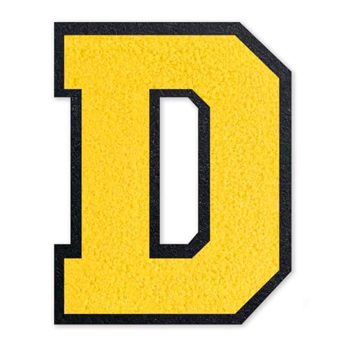 6 Inch Varsity Letter Patches Yellow Iron On Letters - color: Yellow, size: D