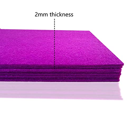 Jtnohx Stiff Felt, 2mm Thick Felt Sheets for Crafts, 8"x12" Hard Felt Fabric Squares 8Pcs for DIY Projects (Purple) - color: Purple