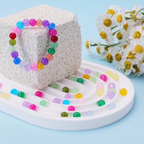 XSEINO About 7200PCS 6mm Glass Beads Bracelet Making Kit,144 Assorted Designs Special Color Series Crystal Floral Pearl Crack Ink Dual Colorful Beads for Bracelet and DIY Crafts and Jewelry Making - color: All 6 Series