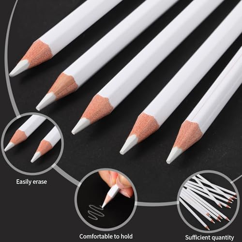 Outus 50 Pcs Sewing White Fabric Pencil Bulk Tailor Water Soluble Pen